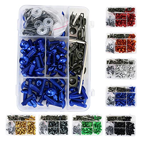 Universal Fairing Bolt Kits Fit for CRF/YZ/NINJA/GSX/DRZ Series - color: Blue