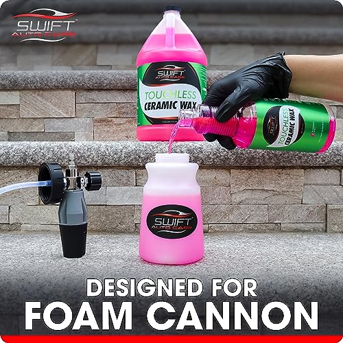 Swift Touchless Ceramic Foamable Wax (5 Gallon) – Spray On/Rinse Off For High-Gloss, Hydrophobic Protective Layer | For Foam Cannon & Foam Pump Sprayer After Car Wash | Wax Cars, Trucks, RV’s & More! - size: 640 Fl Oz (Pack of 1)