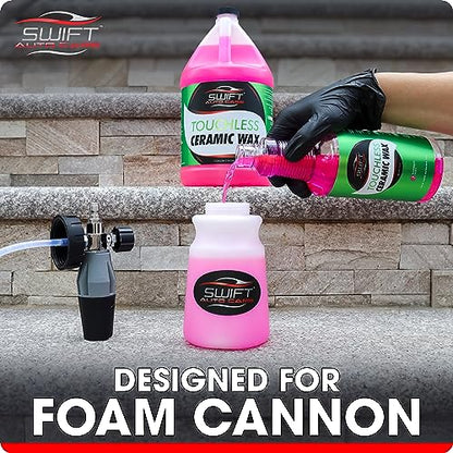 Swift Touchless Ceramic Foamable Wax (5 Gallon) – Spray On/Rinse Off For High-Gloss, Hydrophobic Protective Layer | For Foam Cannon & Foam Pump Sprayer After Car Wash | Wax Cars, Trucks, RV’s & More! - size: 640 Fl Oz (Pack of 1)