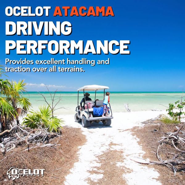 Ocelot Atacama 23x10-12 A/T Golf Cart Tire – All Terrain, DOT Approved, 4-Ply Construction, Smooth Operation & Quiet Ride, Tread Design for On/Off-Road Use