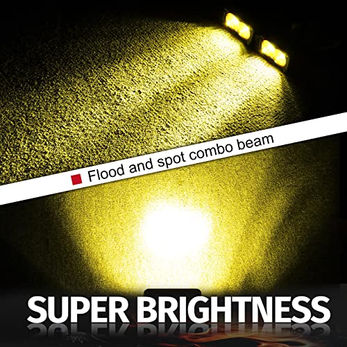 LED Pods Amber 3" Driving Fog Light Yellow Off Road Lights - color: Yellow