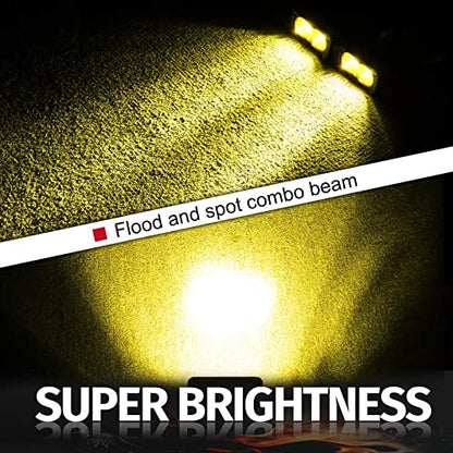 LED Pods Amber 3" Driving Fog Light Yellow Off Road Lights - color: Yellow