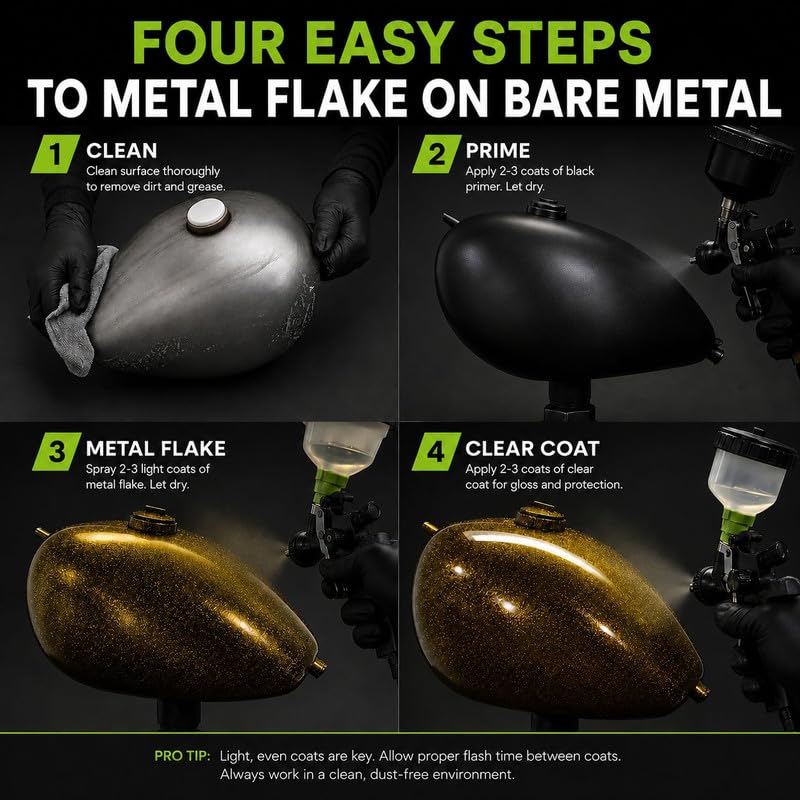LiME LiNE Automotive Metal Flake Midcoat - No Reducer Needed (Green Apple Iridescent, 1 Quart) - color: Green Apple Iridescent, size: 32 Fl Oz (Pack of 1)