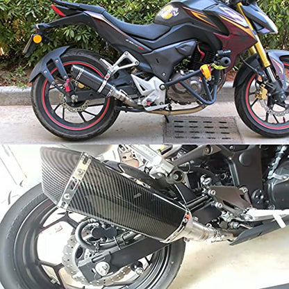 Motorcycle Slip On Muffler,1.5-2" Carbon Fiber Unversal Slip on Silencers