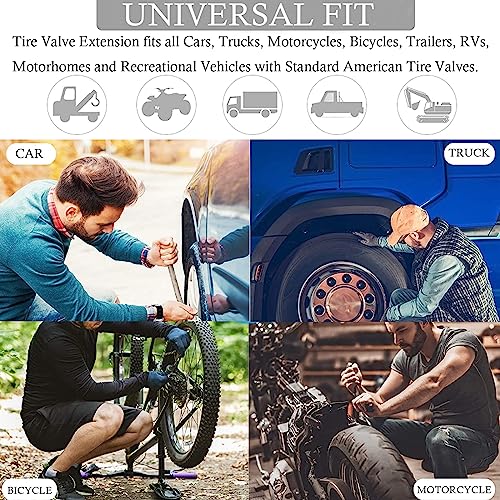 5 Pack Tire Valve Extension, 2Pcs 8.25 Inch Flexible Valve Stem Extenders - color: Black1