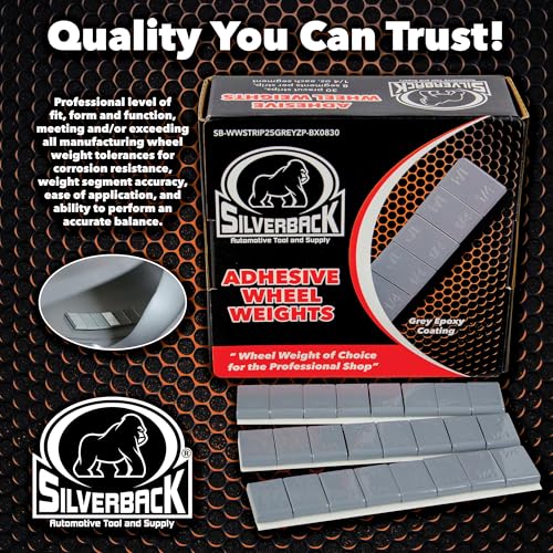 Silverback 1/4 oz Gray Steel Adhesive Wheel Weights, 240-Piece Box - color: Gray, size: 1/4 oz