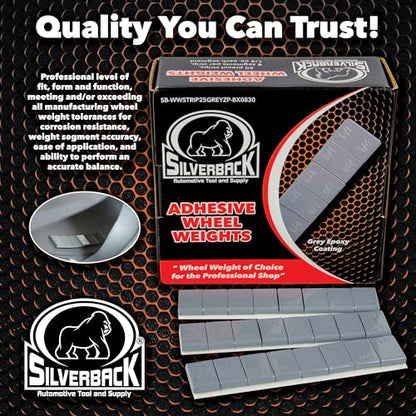 Silverback 1/4 oz Gray Steel Adhesive Wheel Weights, 240-Piece Box - color: Gray, size: 1/4 oz