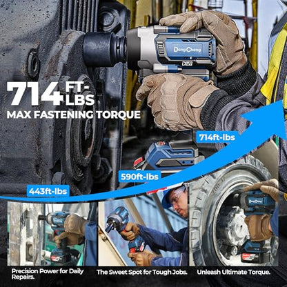 Dong Cheng 20V Brushless 1/2" Impact Wrench 1254 ft-lbs 5Ah Kit - style: 1x5.0Ah Battery