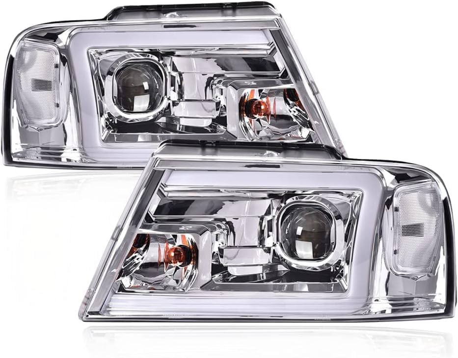 G-PLUS LED DRL Headlights Compatible with 2004-2008 Ford F150 - size: Fit Ford F150 2004-2008(Chrome)