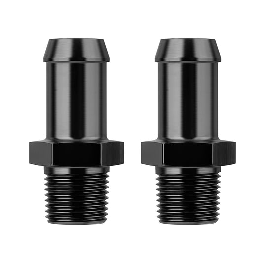 EVIL ENERGY 3/8" NPT Male to 5/8" Barb Fitting Adapter Straight Aluminum Black 2PCS - size: 3/8 NPT to 5/8 Barb