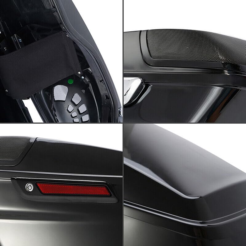 TCMT 4"Extended Hard Saddle bags Fit For Harley 2014-2024 Touring CVO Model - color: Black Latches, size: 4" Stretched(5x7 Speaker Lids)