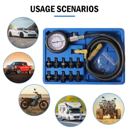 Oil Pressure Tester Tool, Oil Pressure Gauge kit, 0-140 PSI Pressure Test Diagnostic Tools, Engine Oil Pressure Tester Tool kit, for car Truck (Blue) - color: blue