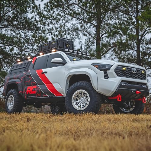 Rough Country 85 Series 17x9 Off-Road Wheel - 8x6.5" Bolt Pattern, +0mm Offset, Full Machined Aluminum with Simulated Beadlock & Gold Accent Hardware