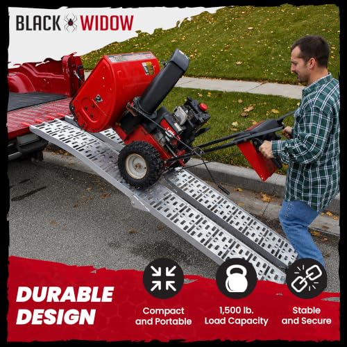 Black Widow Aluminum Folding ATV Loading Ramps, 1,500 lb, 7 Ft 5 in, 2-Pack - size: Pair