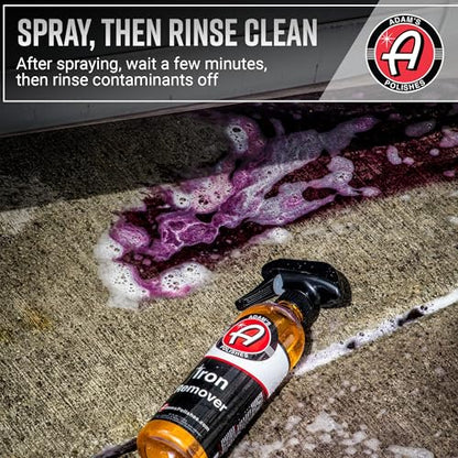 Adam's Iron Remover (16oz, 2 Pack) - Fallout & Iron Remover Spray for Car Detailing Removes Iron Particles in Auto Paint, Wheels, Motorcycle, RV & Boat - Use Before Clay Bar, Wax or Car Wash - size: 16 fl. oz (2 Pack)