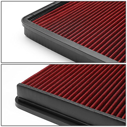 DNA Motoring AFPN-140-RD Clean Air Washable Drop In Panel Air Filter [Compatible with 09-17 F-150/09-16 F-250 F-350/09-15 F-450/09-15 F-550 SD / 07-17 Expedition / 07-17 Navigator ] - style: 09-17 F150