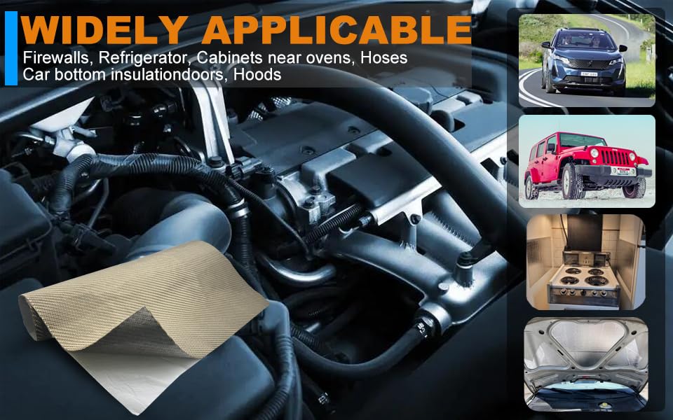 Titanium Thermal Barrier Adhesive Backed Heat Blanket Heat Shield Mat 12'' X 47'' for wall behind grill, fireplace kitchen cabinet 2500 Degrees Fire Pit Mat Fireproof Grill Pad - size: 12'' X 47''