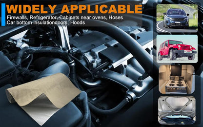 Titanium Thermal Barrier Adhesive Backed Heat Blanket Heat Shield Mat 12'' X 47'' for wall behind grill, fireplace kitchen cabinet 2500 Degrees Fire Pit Mat Fireproof Grill Pad - size: 12'' X 47''