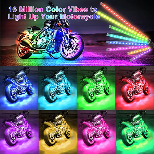 20PCS Motorcycle RGB LED Light Kit with Brake Turn Signal Dual Zone, Underglow Lights with APP/RF Remote, Neon Accent Waterproof 12V for Touring, Large Cruiser & Custom Show Motorcycle - size: 20PCS
