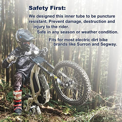 PIVOTRAX 70/100-19 (2.75/3.00-19, 80/100-19) 19" Heavy Duty E-Bike Electric Dirt Bike Inner Tube - 2 mm Thickness-TR4 Valve- Fits Most 3.00-19 MX Tires, Surron LightBee X, UltraBee, Talaria, EridePro - size: 70/100-19 (2.75/3.00-19)