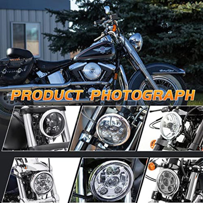 Motorcycle 5.75" Headlight Housing for Harley - size: Silver lamp housing