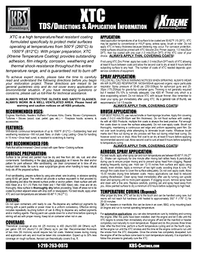 KBS Coatings 65202 Jet Black Xtreme Temperature Coating - 8 fl. oz. - color: Jet Black, size: 8 Fl Oz (Pack of 1)