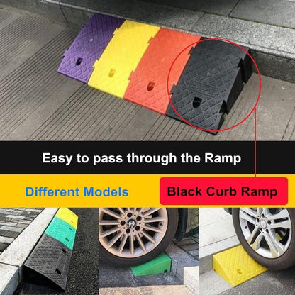 2 Pack 5.1" High Portable Curb Ramps Lightweight Plastic, Heavy Duty Plastic Threshold Ramp Set for Low Cars Driveway Loading Dock BikeMotorcycle Wheelchair Mobility, 5.1" H x 9.9" L x10.6 W (2 Pack) - size: 5.1"H x 9.9"L x10.6"W (2 Pack)