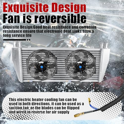 10" Universal Electric Radiator Fan Push Pull Slim Fan High Performance Cooling Fan 80W 12V Mount Kit 2PCS - size: 10 inch- 2PCS