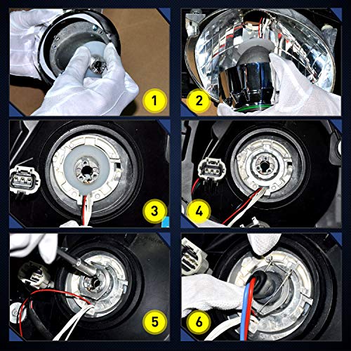 Nilight - 10041P 2.5" Mini Projector Lens for H1 Bulb Headlights Retrofit, Custom Headlamps Conversion:Chrome Shround,2 Years Warranty
