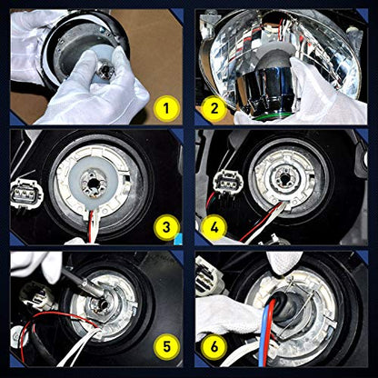 Nilight - 10041P 2.5" Mini Projector Lens for H1 Bulb Headlights Retrofit, Custom Headlamps Conversion:Chrome Shround,2 Years Warranty