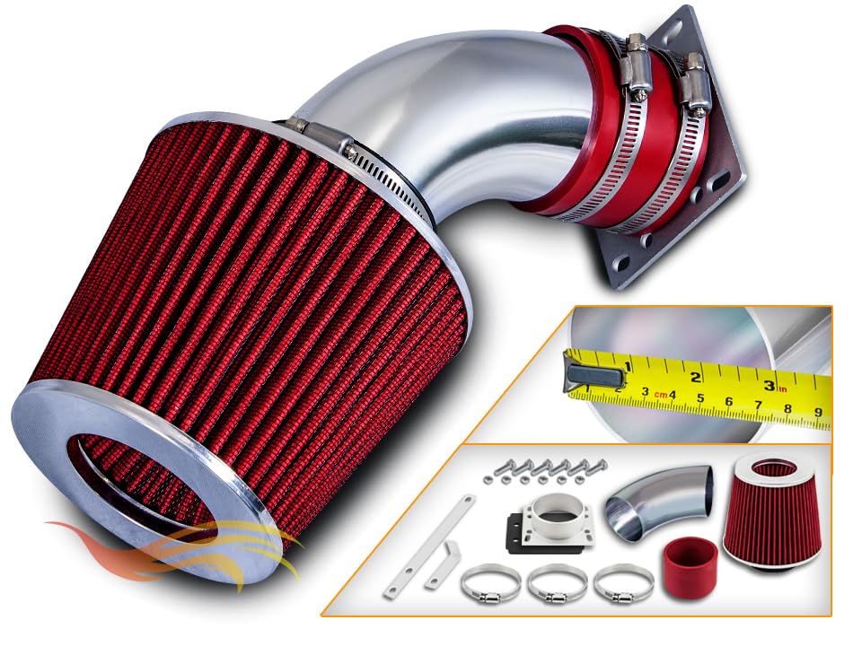 Short Ram Intake Kit for 98-01 Ranger/98-01 B3000 3.0L V6 (Red) - color: Red