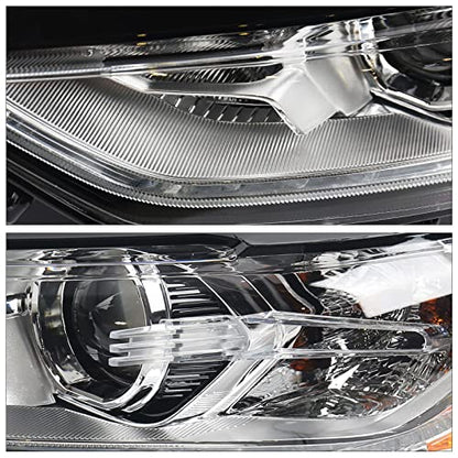 FIONE Headlight Assembly for Ford Fusion 2017 2018 2019 2020 Right Passenger Side Halogen Projector Headlamp Replacement Chrome Housing Front Lamp RH HS7Z13008G - color: Passenger