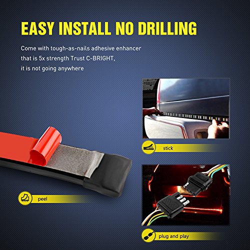 Nilight 60 Inch Truck Tailgate Light Bar Triple Row 504 LEDs - color: 60" Tailgate Light Strip Red/White/Amber Triple Row
