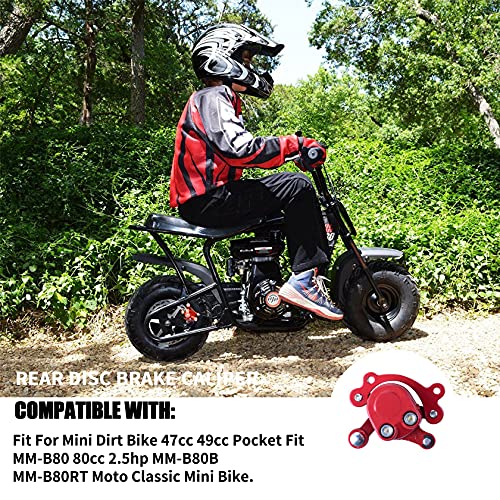 Rear Disc Brake Caliper with Brake Pads Compatible with Predator 212 Moto MM-B80 80CC 2.5HP MM-B105 Motovox MBX10 MBX11 MBX12 Mini Dirt Bike Classic 47cc 49cc Pocket Bike Stand Up Goped Scooter
