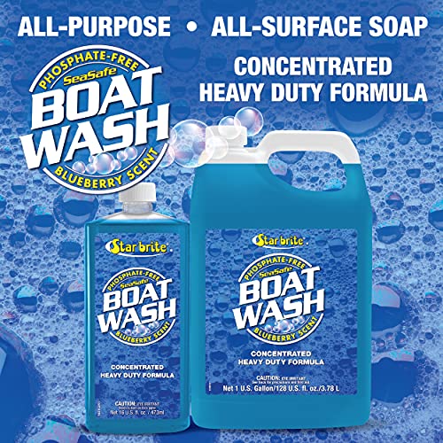 STAR BRITE Concentrated Boat Wash, Heavy-Duty, Non-Streak, Blueberry Scent - style: 16 OZ Wash