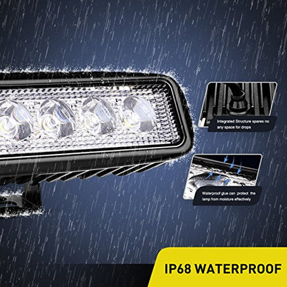 Nilight Led Light Bar 2PCS 18w Spot Driving Fog Light Led Pods Off Road Lights Boat Lights Driving Lights Led Work Light SUV Lamp - color: White Lights Black House