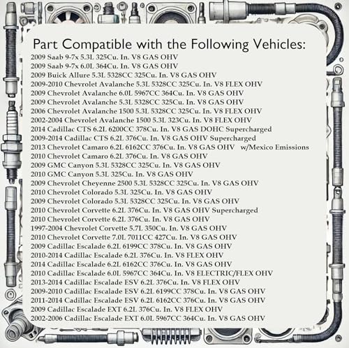 AIP Electronics Dragon Fire Race Series High Performance Ignition Spark Plug Wire Set Compatible with 1999-2013 GMC Chevrolet Avalanche Cadillac Escalade Hummer 4.8L 5.3L 6.0L 6.2L OEM Fit PWJ100