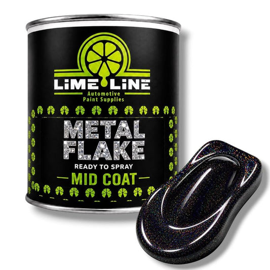 LiME LiNE Automotive Metal Flake Midcoat - No Reducer Needed (Black Rainbow Iridescent, 1 Quart) - color: Black Rainbow Iridescent, size: 32 Fl Oz (Pack of 1)