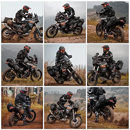 Rhinowalk Motorcycle Saddlebags 18L(9L*2) Waterproof Motorbike Side Bags, Travel Luggage Panniers with Shoulder Strap for Adventure & Sport Motorcycle Racks, 1 Pair - size: 18L Black