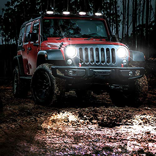 Nilight 2PCS 7 Inch Round Cree Headlight High Low Beam for Wrangler JK TJ CJ 1997-2017 Rubicon Sahara Hummber H1 H2 Motorbikes - color: JK Headlight White 2Pcs