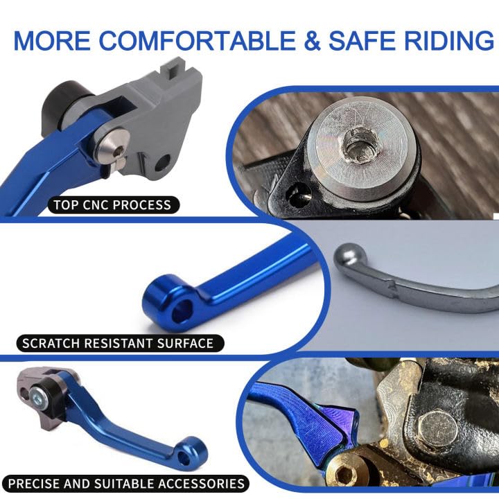 Motorcycle Brake Clutch Lever Pivot Levers Set Adjustable CNC for TW200 91-23 XT250 08-23 WR250R 07-20 WR250X 07-17 TTR 125 TTR125 00-23 Dirt Pit Bike Blue - color: Blue