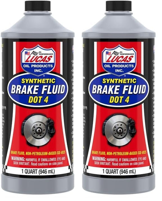 Lucas Oil DOT 4 Synthetic Brake Fluid//Quart (Pack of 2) - size: Quart (Pack of 2), style: DOT 4
