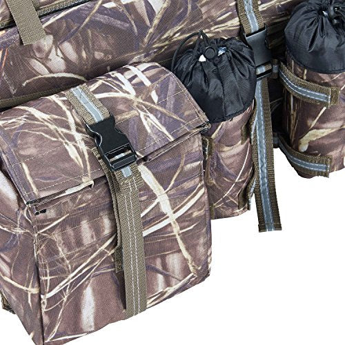 ATV Cargo Bag Rear Rack Gear Bag Made of 600D Waterproof Fabric with Topside Bungee Tie-Down Storage Padded-Bottom Multi-compartment Camo - color: Camouflage