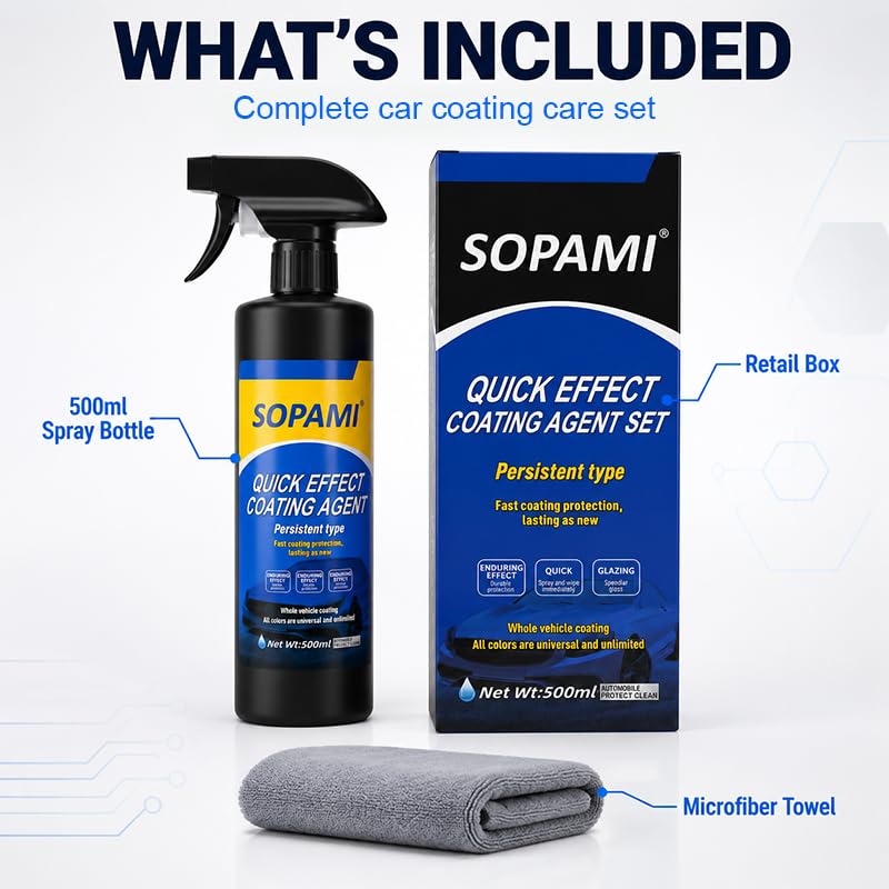 Sopami Car Coating Spray, Quick Effect Coating Agent - 33.8 FL OZ