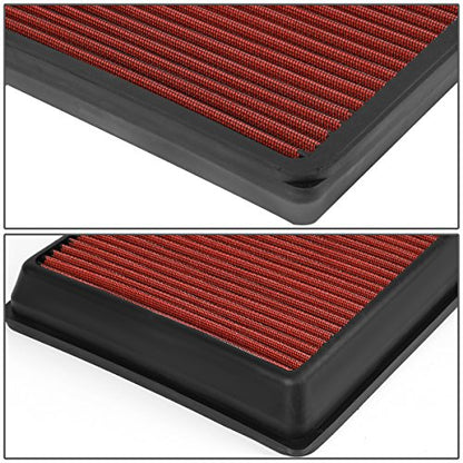 DNA Motoring AFPN-173-RD Clean Air Washable Drop In Panel Air Filter Enhance Engine Performance Power & Acceleration Improve [Compatible with 11-18 Dodge Charger/Challenger] - style: 11-18 Dodge Charger