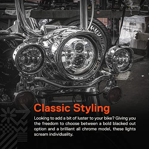 TRUE MODS 7 Inch LED Headlight for Harley Davidson Daymaker Motorcycle Kit - color: Chrome, size: Headlight Only