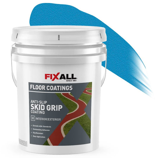 FIXALL Skid Grip Anti-Slip Coating, 5 Gallons, Cobalt, Exceeds ADA Standards, Ideal for Safety Areas, Slip-Resistant Pavement, Cement & Concrete Paint - color: Cobalt, size: 640 Fl Oz (Pack of 1)