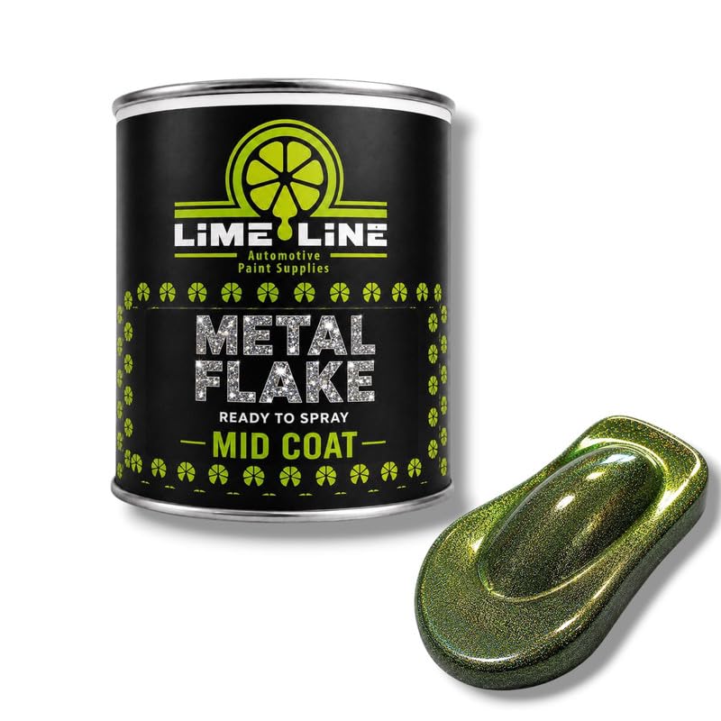 LiME LiNE Automotive Metal Flake Midcoat - No Reducer Needed (Green Apple Iridescent, 1 Pint) - color: Green Apple Iridescent, size: 16 Fl Oz (Pack of 1)