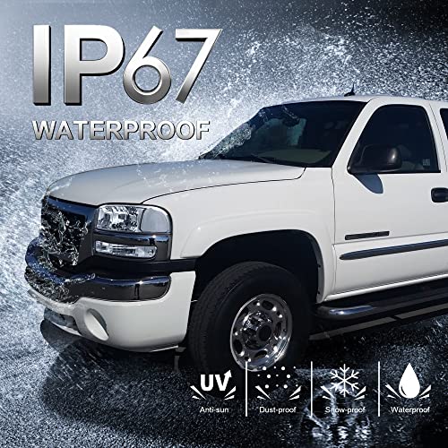 MOSTPLUS Headlight Assembly Compatible with 1999-2006 GMC Sierra 1500 2500/00-06 GMC Yukon Front Lamp with Chrome Housing/Clear Lens/Clear Reflector - color: Chrome/Clear/Clear