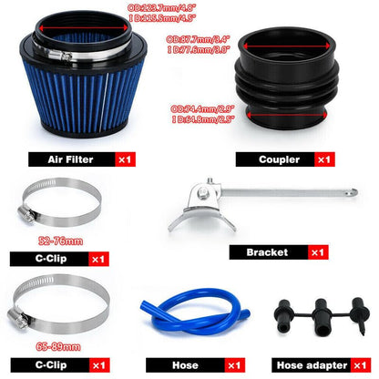 Cold Air Intake Kit Compatible with 1992-2000 H0nda Civic CX DX EX-R 1.6L EG EK BK Plastic Air Intake Pipe Induction kit